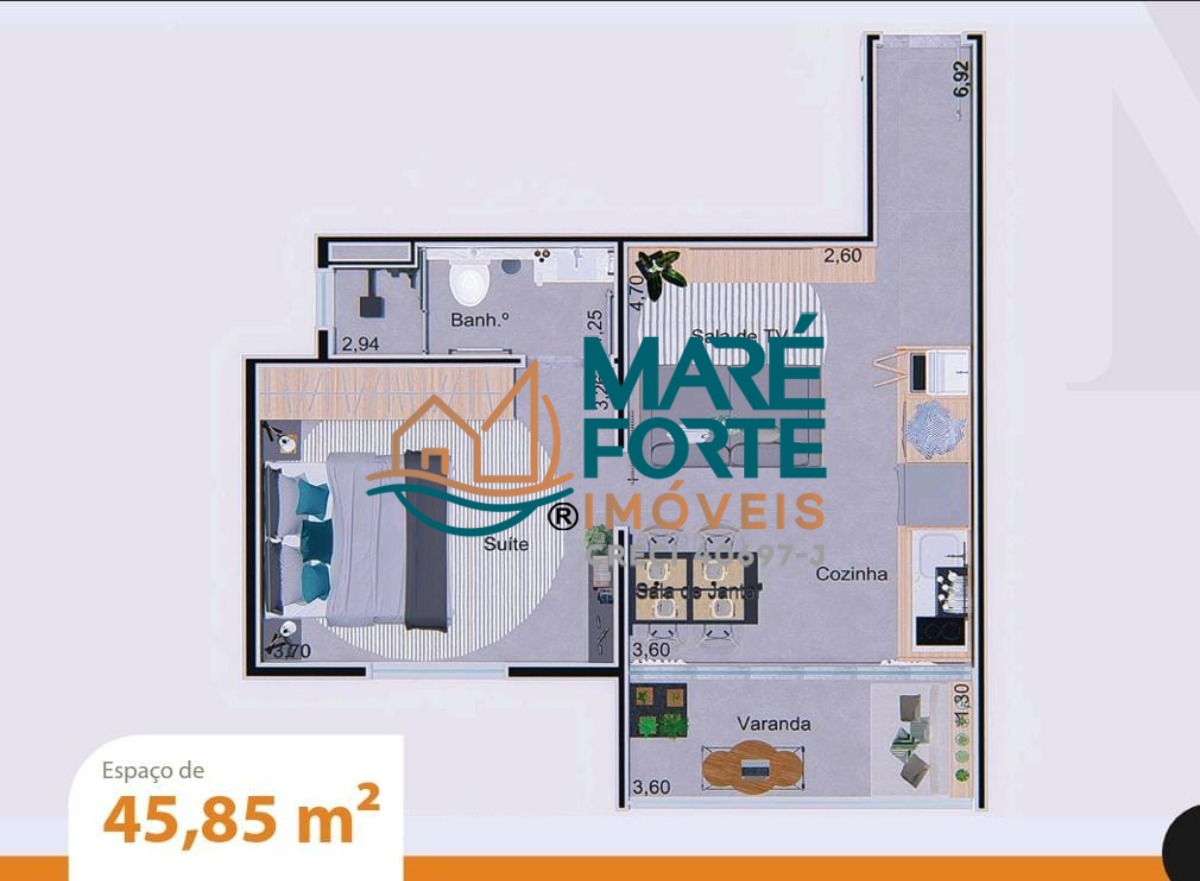 Apartamento à venda com 1 quarto, 41m² - Foto 8