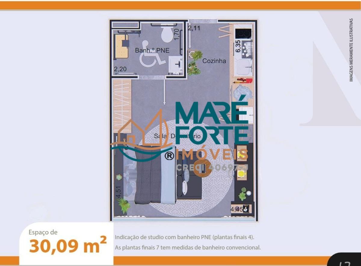 Apartamento à venda com 1 quarto, 41m² - Foto 6