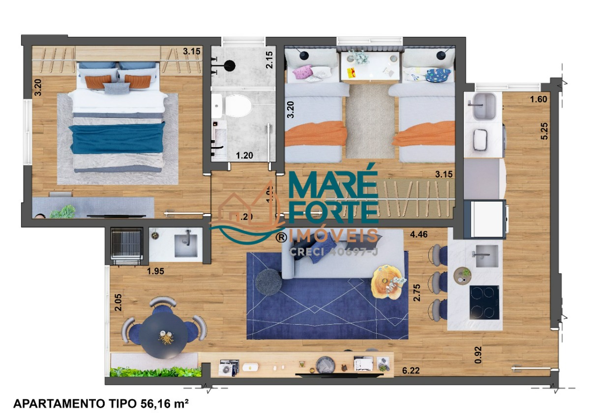 Apartamento à venda com 2 quartos, 56m² - Foto 10