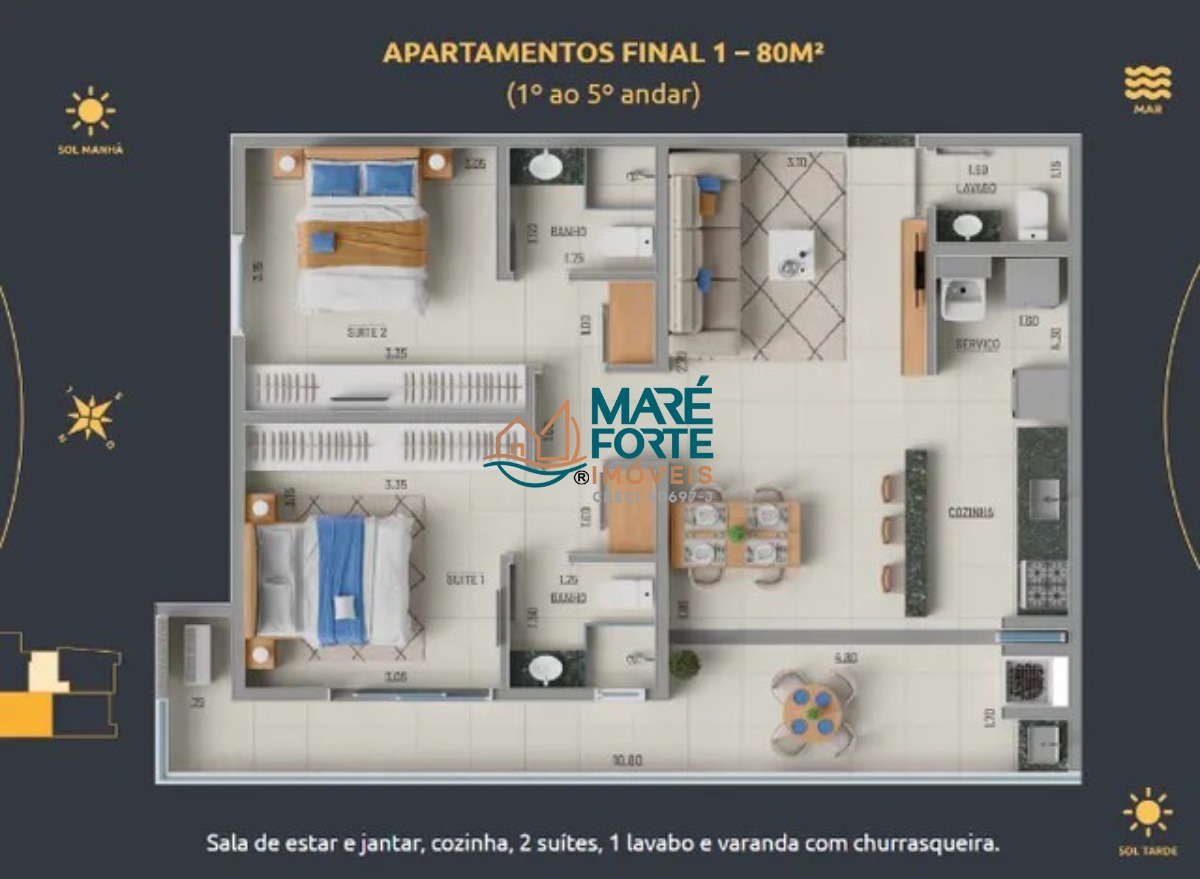 Apartamento à venda com 2 quartos, 80m² - Foto 10