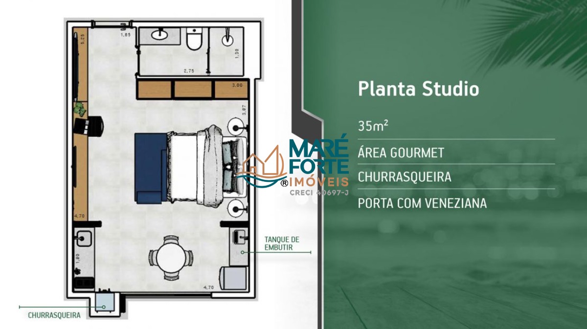 Apartamento à venda com 1 quarto, 35m² - Foto 6