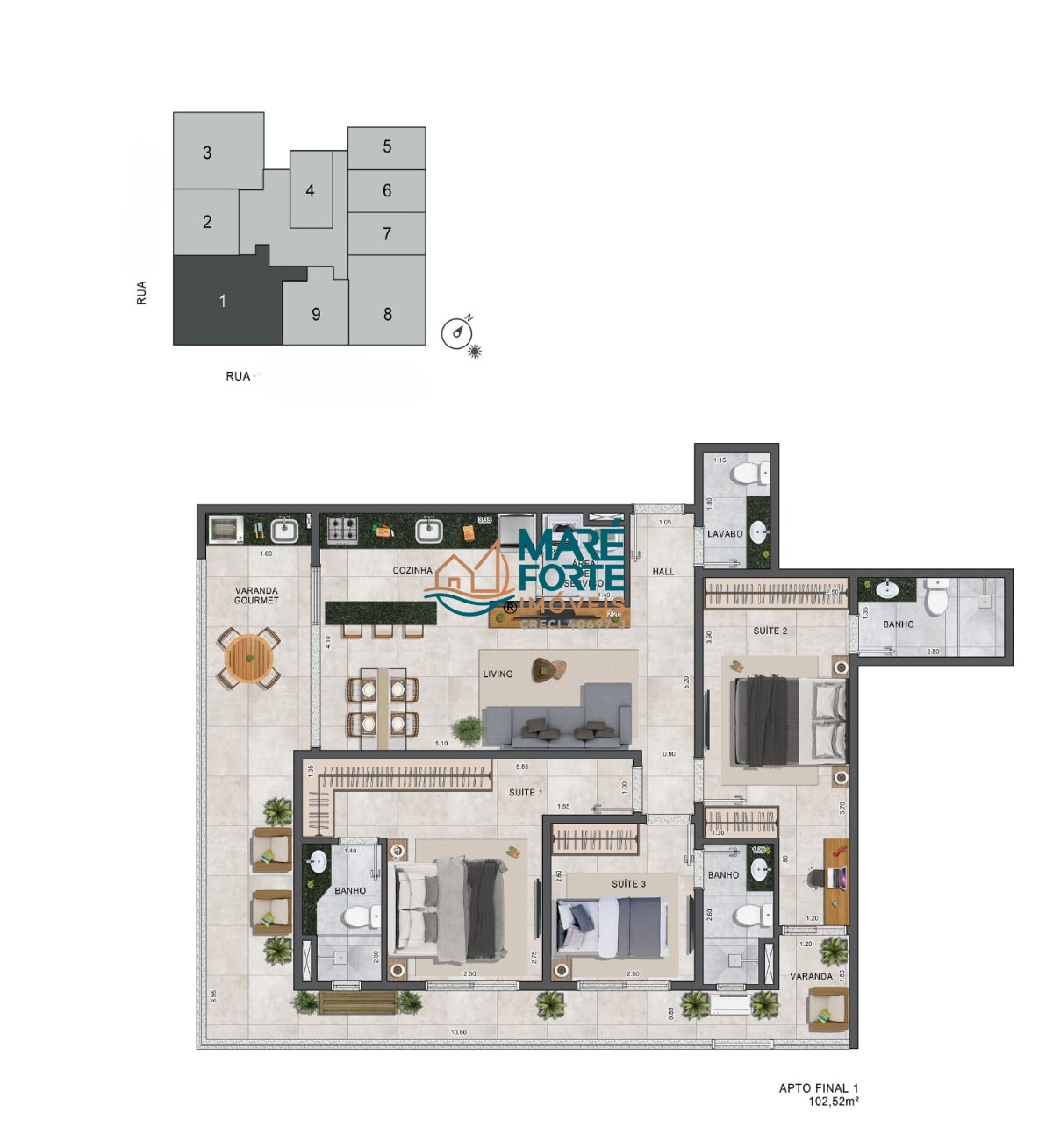 Apartamento à venda com 3 quartos, 102m² - Foto 2