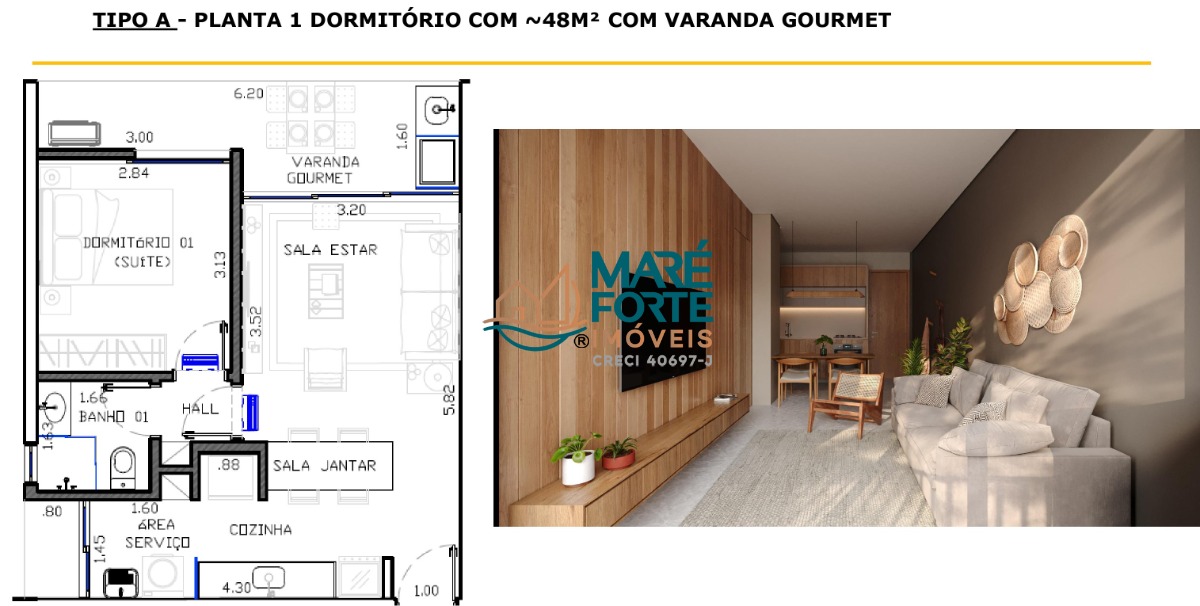 Apartamento à venda com 1 quarto, 48m² - Foto 7