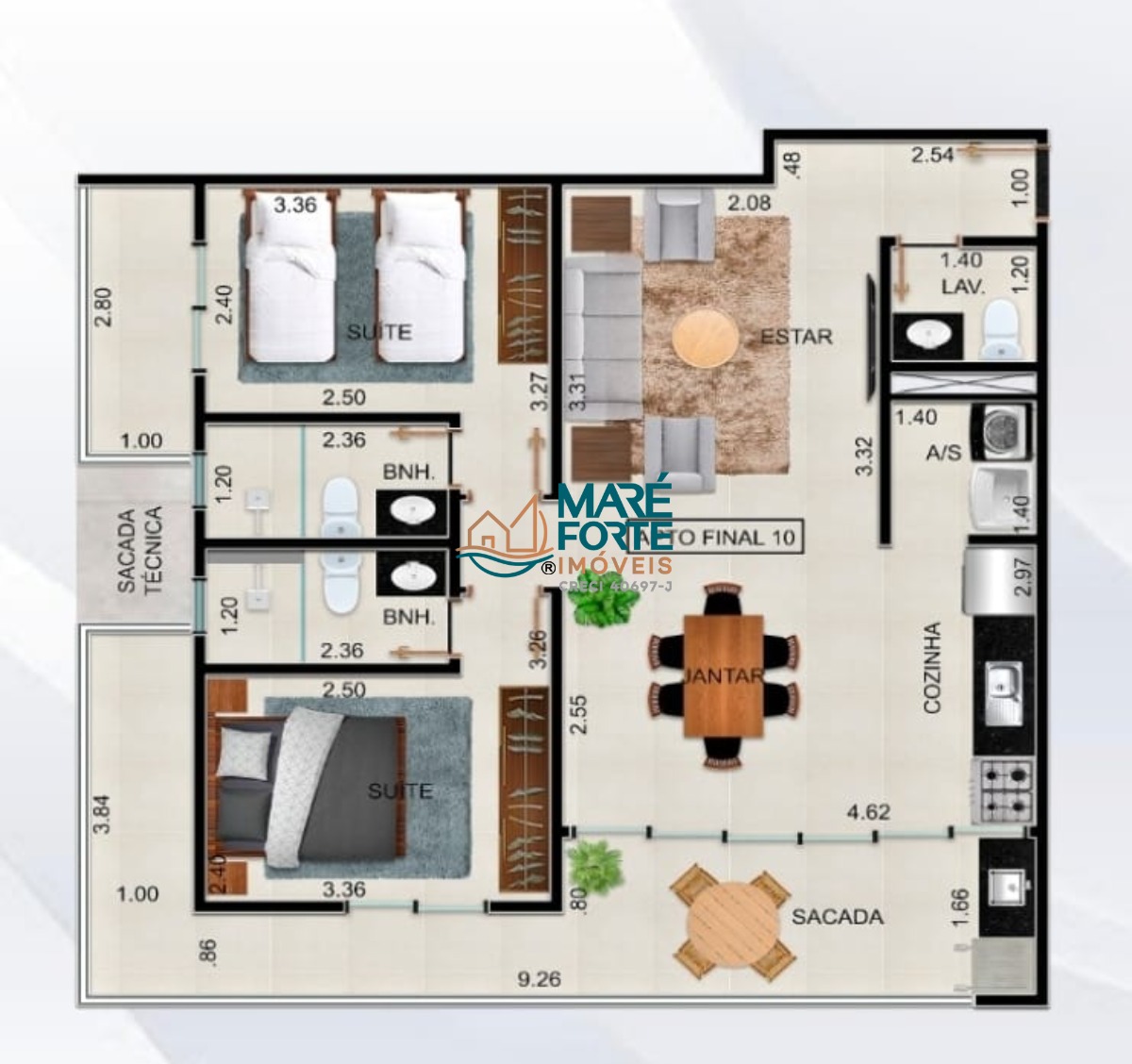 Apartamento à venda com 2 quartos, 83m² - Foto 2