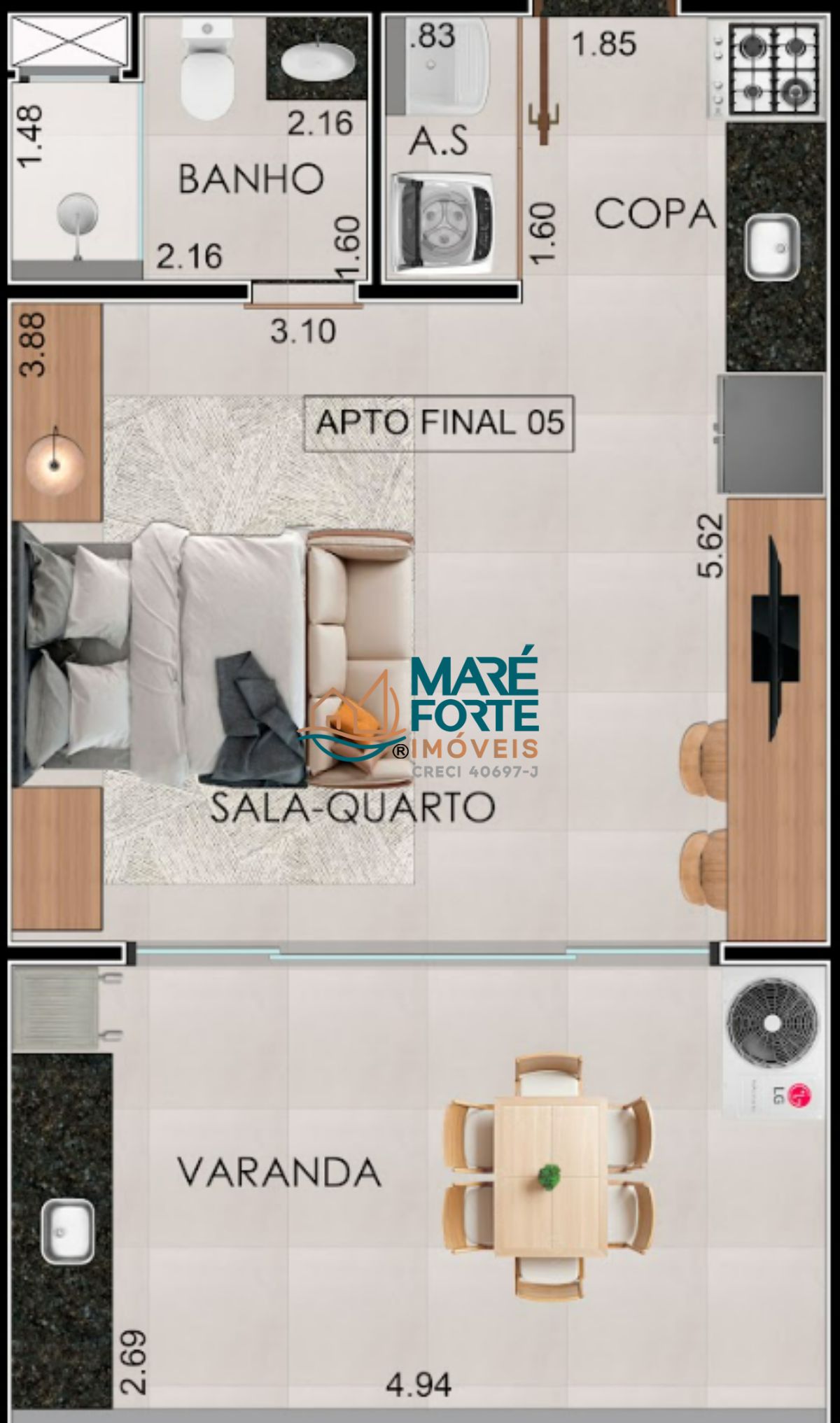 Apartamento à venda com 1 quarto, 37m² - Foto 14